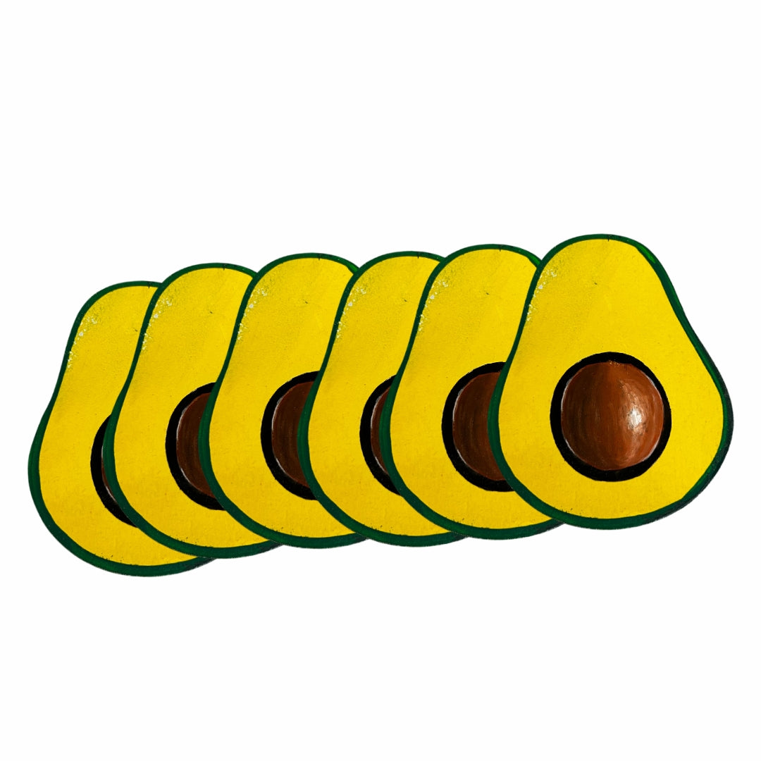 Set of 6 Coasters – Dominican Souvenir with Avocado Design