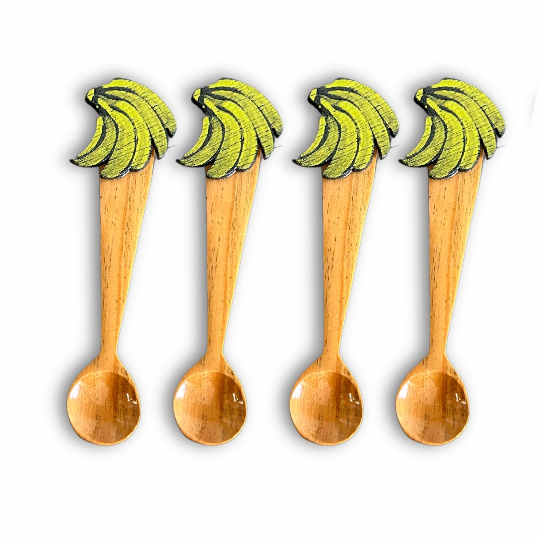 5" Wooden Spoon β Dominican Souvenir with Ripe Plantain Design