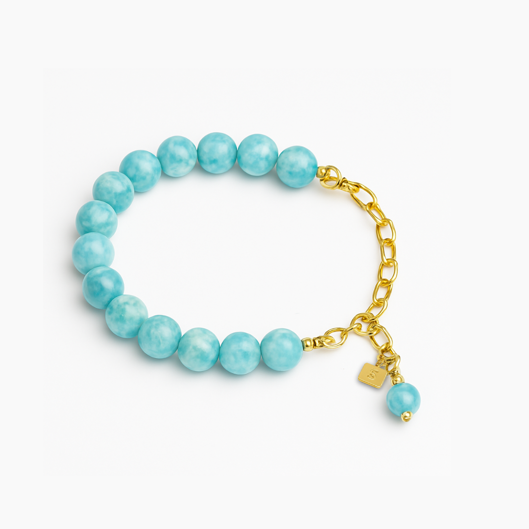 Larimar Bead Bracelet – Authentic Dominican Larimar Jewelry