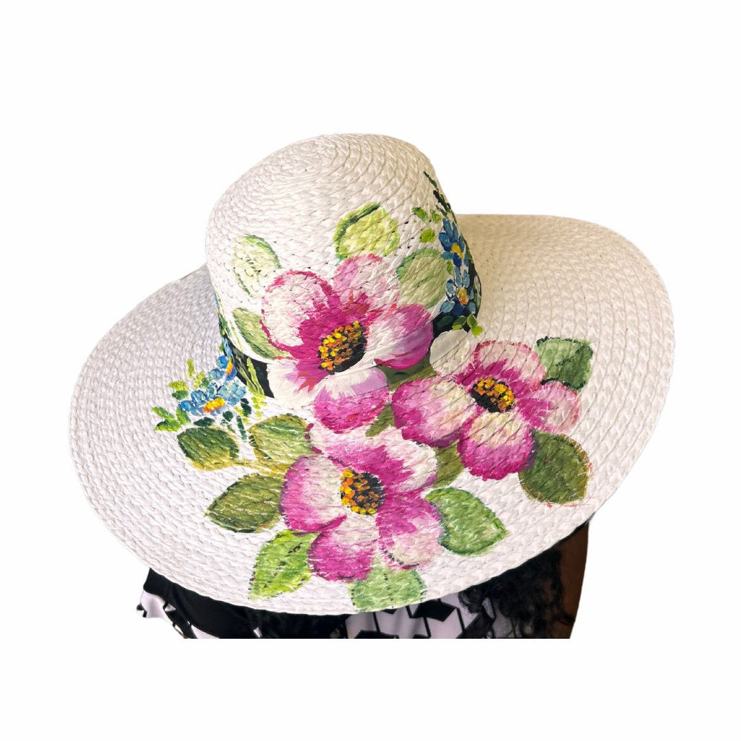 Jute Hat – Dominican Souvenir with Cayenne Flower Design