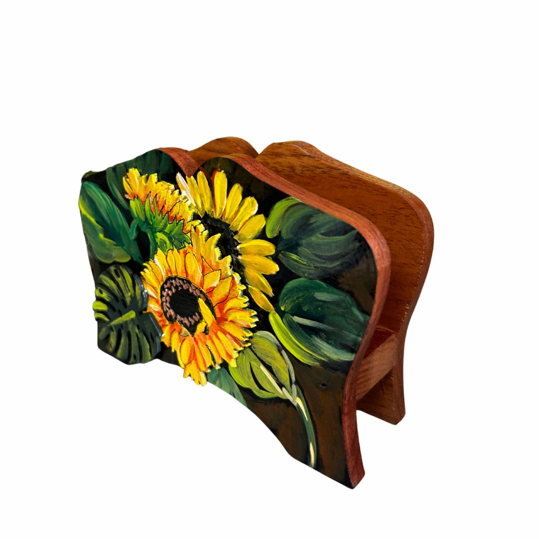 Napkin Holder β Dominican Souvenir with Sunflower Design