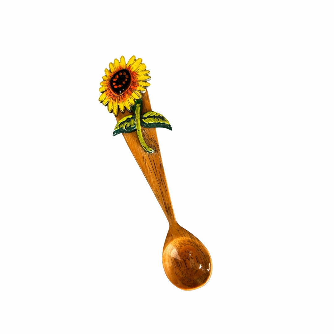 5" Wooden Spoon β Dominican Souvenir with Sunflower Design
