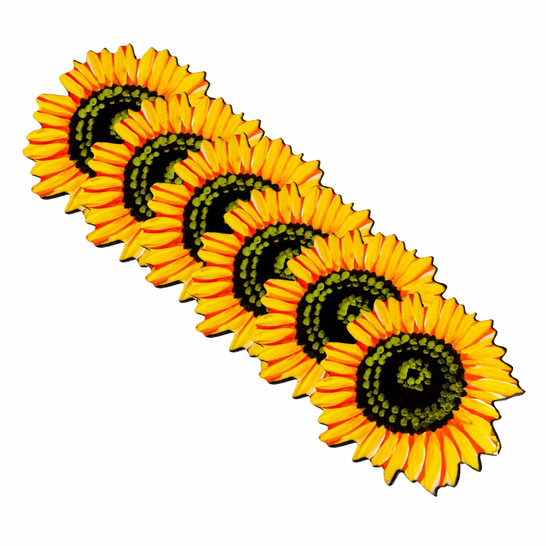 Set of 6 Coasters β Dominican Souvenir with Sunflower Design