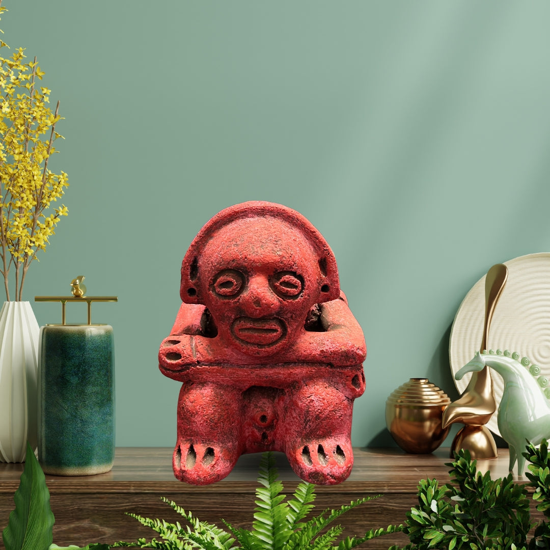 Anthropomorphic Effigy Vessel-Embodying the Taino God of Thought - Handcrafted figurines