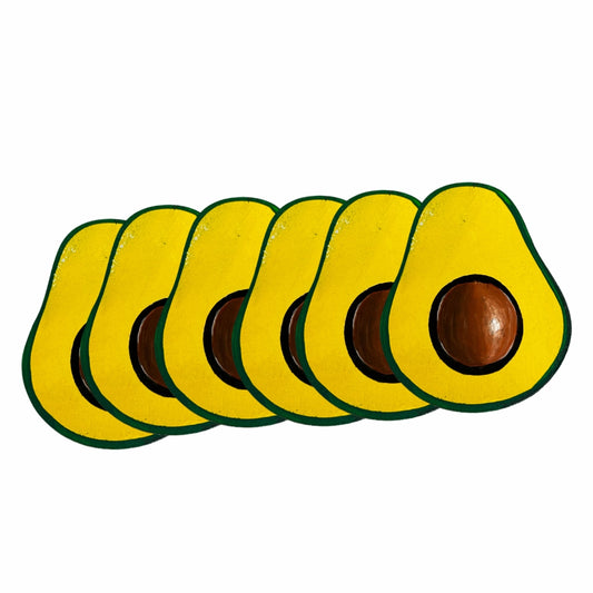Set of 6 Coasters – Dominican Souvenir with Avocado Design