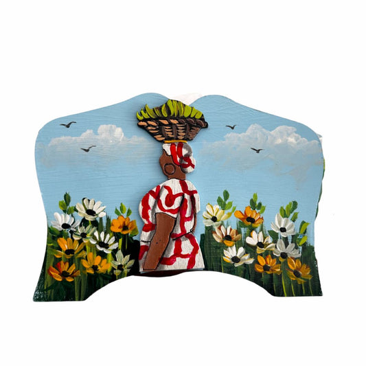 Napkin Holder – Dominican Souvenir with Countryside Woman Design