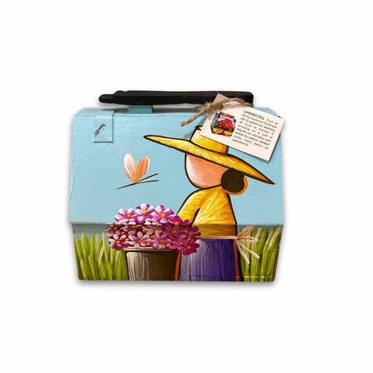Shoe Shine Box – Dominican Souvenir with Countryside Woman Design