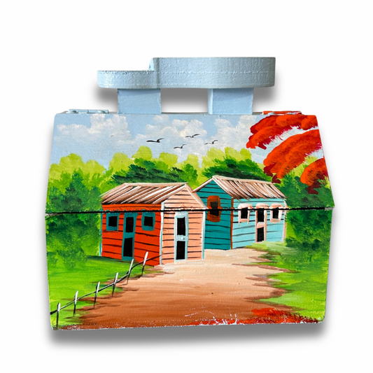 Decorative Shoe Box – Traditional Dominican Field Design | Authentic Dominican Souvenir