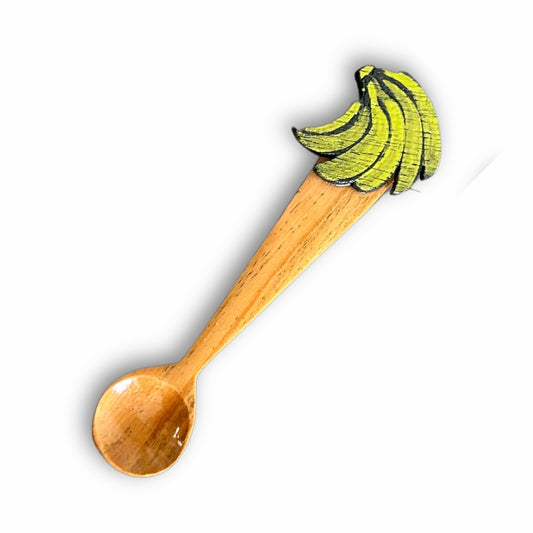 5" Wooden Spoon – Dominican Souvenir with Ripe Plantain Design