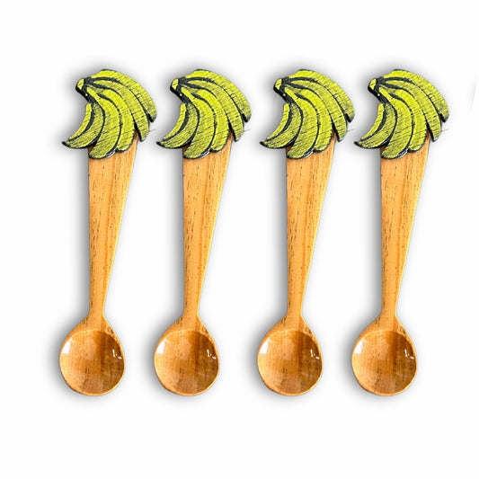 5" Wooden Spoon – Dominican Souvenir with Ripe Plantain Design