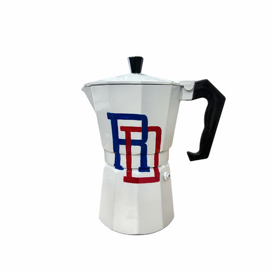6-Cup Aluminum Coffee Maker – Dominican Souvenir with Flag Design