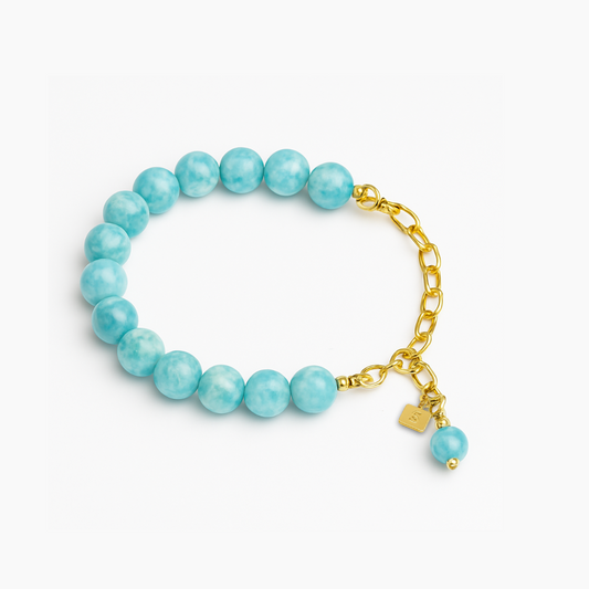 Larimar Bead Bracelet – Authentic Dominican Larimar Jewelry