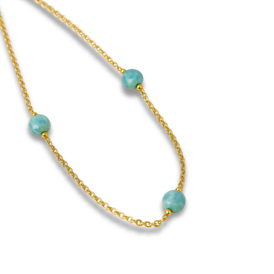 Larimar Necklace – Tailored Elegance with Dominican Charm