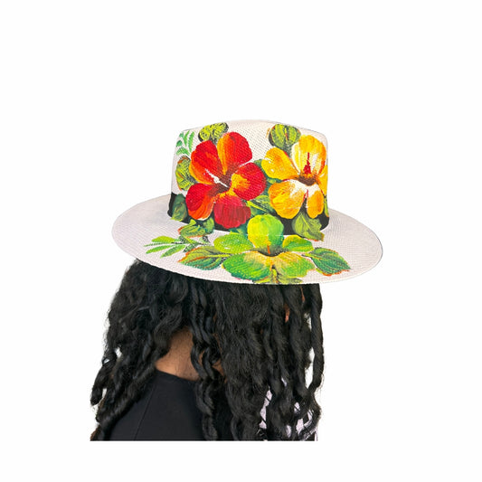 Jute Hat – Dominican Souvenir with Cayenne Flower Design
