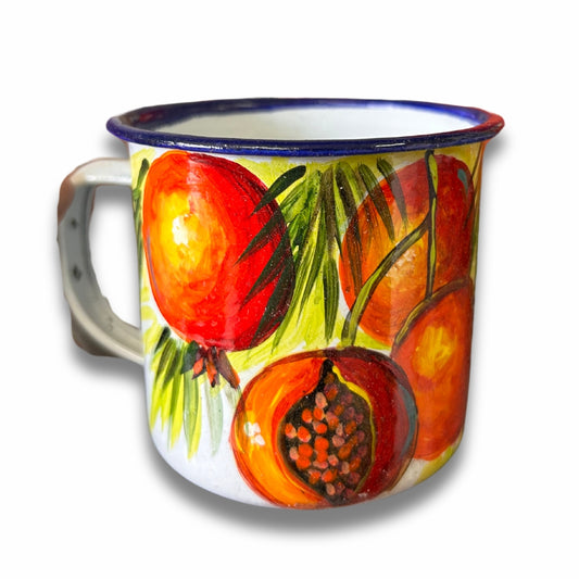 3 oz Metal Coffee Cup – Dominican Souvenir with Granadilla Design